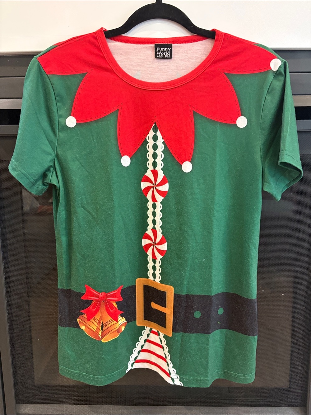 Funny World Green & Red Elf Costume Tee